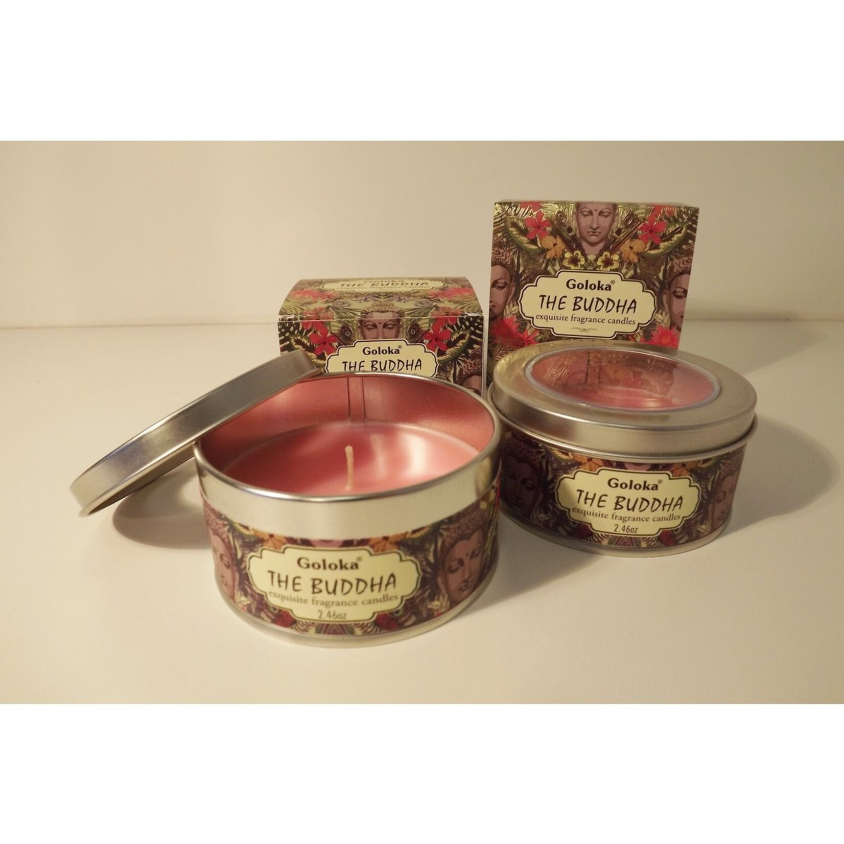 Golaka geurkaarsen Goloka The Buddha Parafine Wax Geurkaars in blik