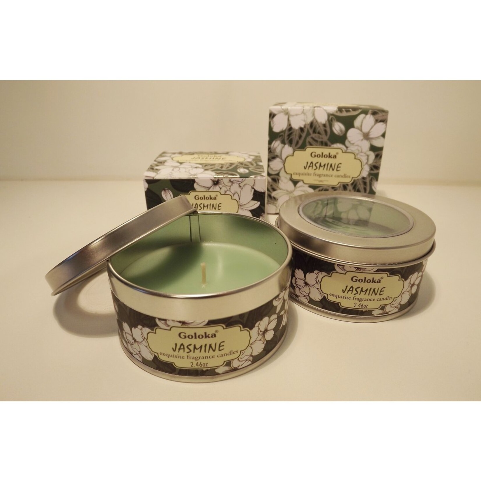 Golaka geurkaarsen Goloka Jasmine Nest Parafine Wax Geurkaars in blik