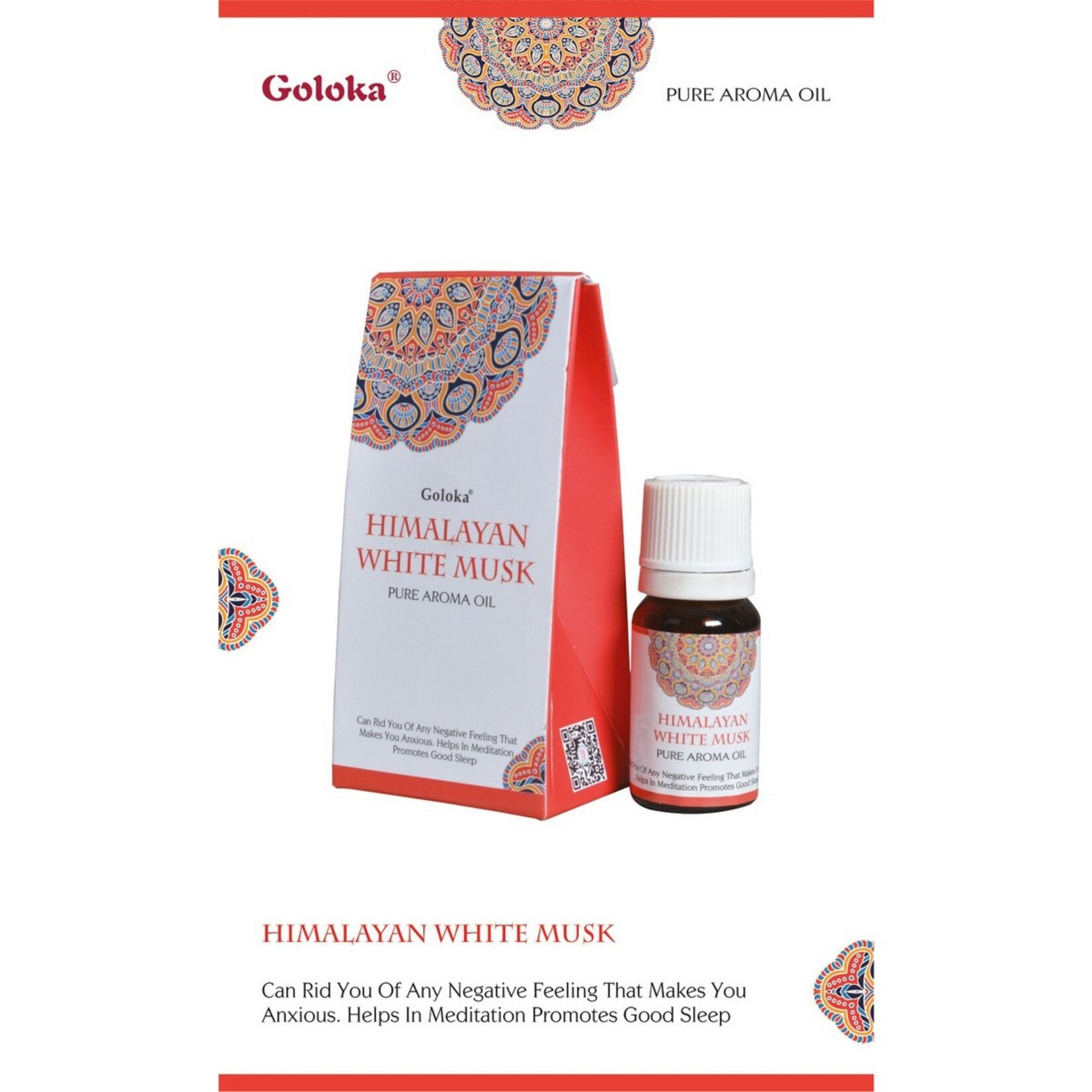 Golaka Geurolie Goloka Himalayan White Musk  Pure Aroma Oil 10 ml