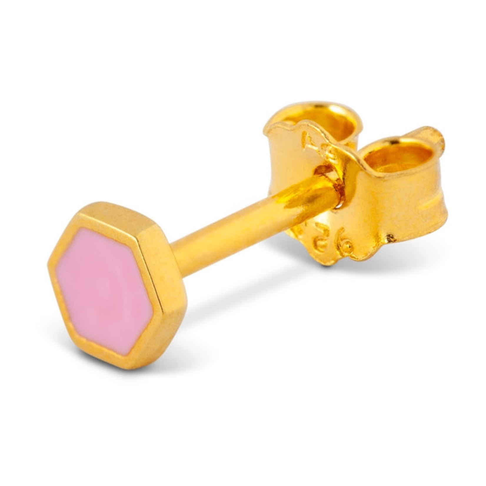 Oorbel honey pink - goud