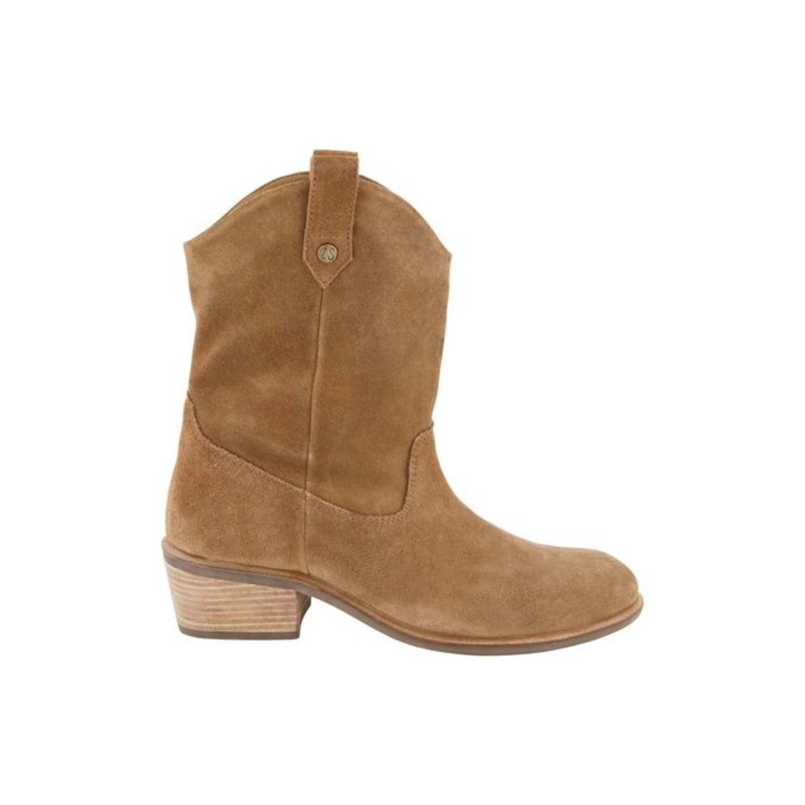 ZUSSS Suede enkellaarsjes camel maat 37