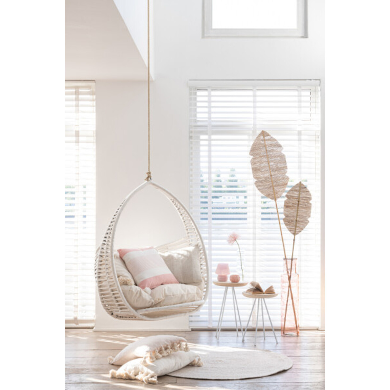 J-Line SALONTAFEL MARC HOUT METAAL NATUREL WIT