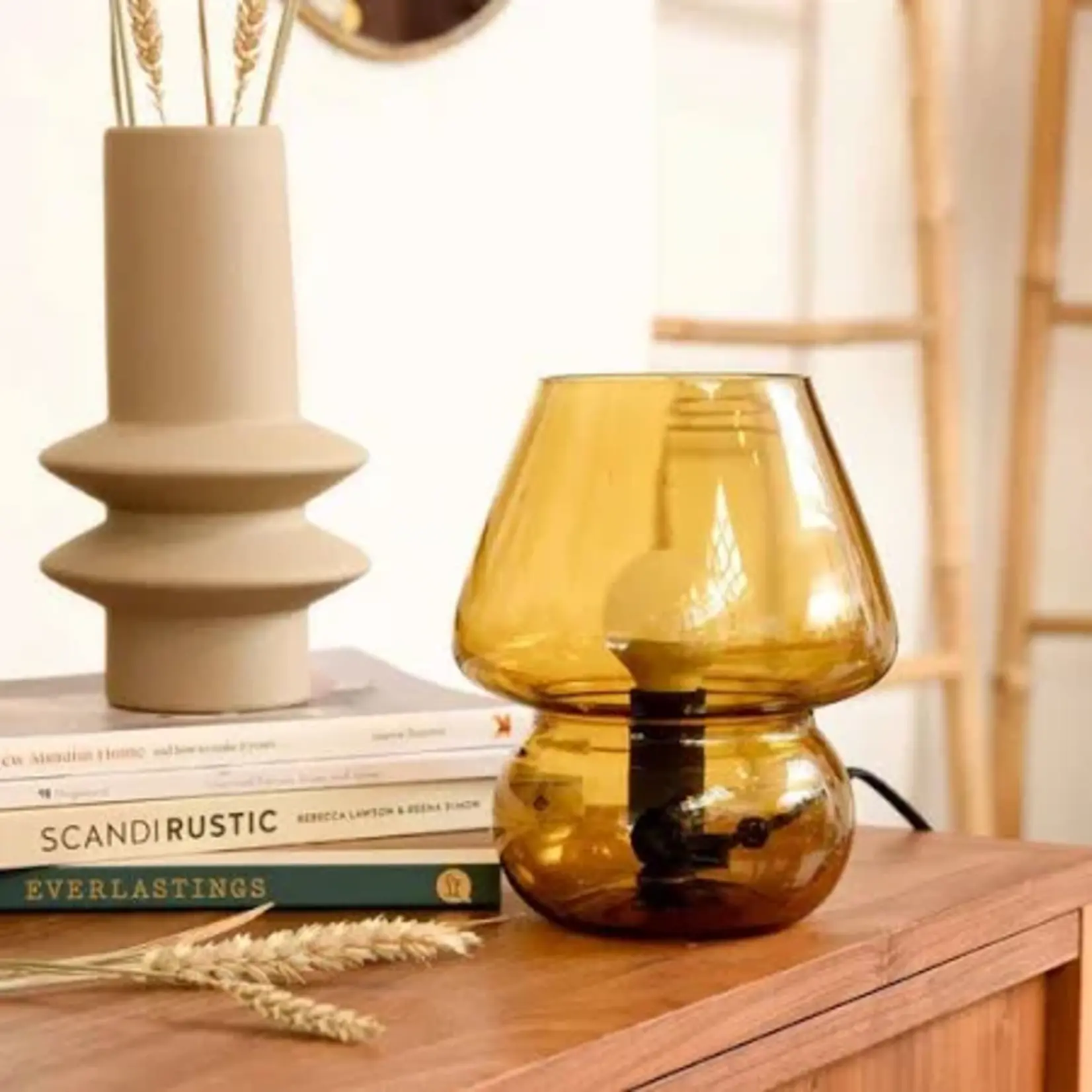 Leitmotiv TAFELLAMP GLASS VINTAGE AMBER BROWN