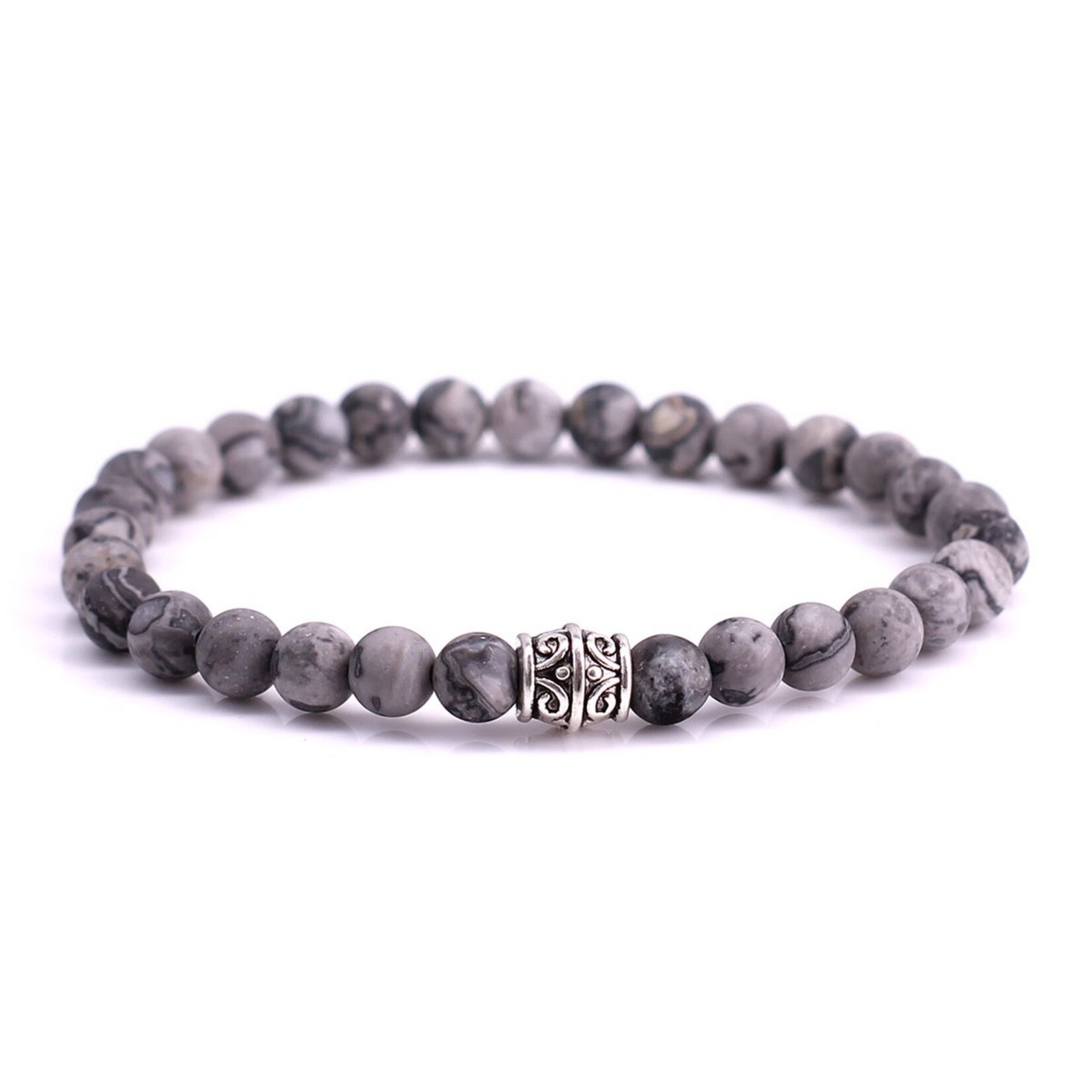 FORTUNA BEADS ARMBAND BLACK ONYX X NETSTONE  LARGE
