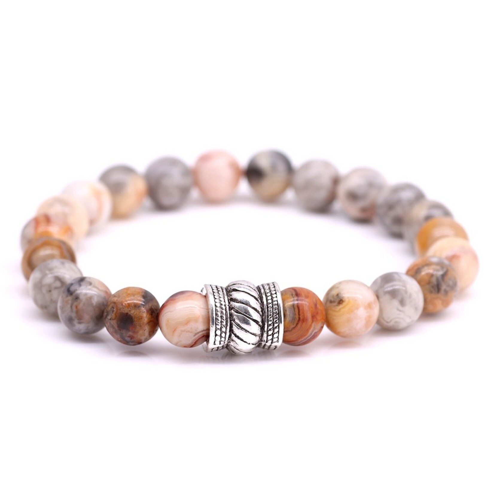 FORTUNA BEADS ARMBAND BALI CRAZY AGATE LARGE