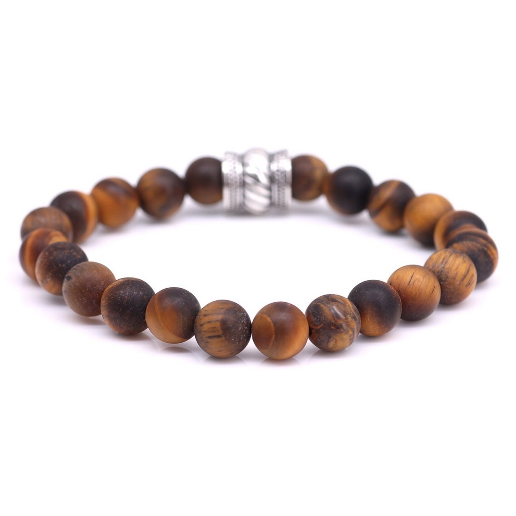 FORTUNA BEADS ARMBAND BALI MAT BROWN TIGER MEDIUM