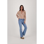 ZUSSS FLARED JEANS MIDDENBLAUW MAAT M