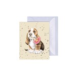 Wrendale MINIKAART 'JUST FOR YOU' BASSET HOND