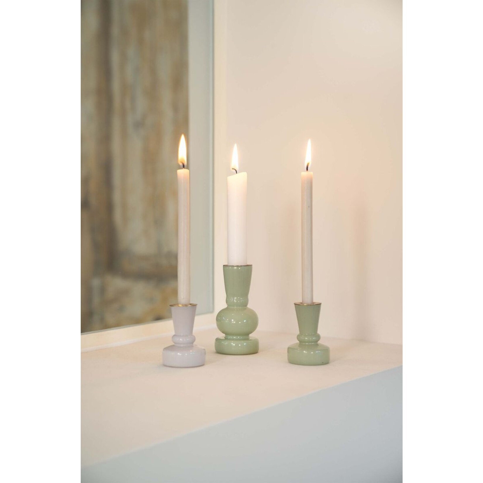 ZUSSS GLAZEN KANDELAARTJE M GROEN