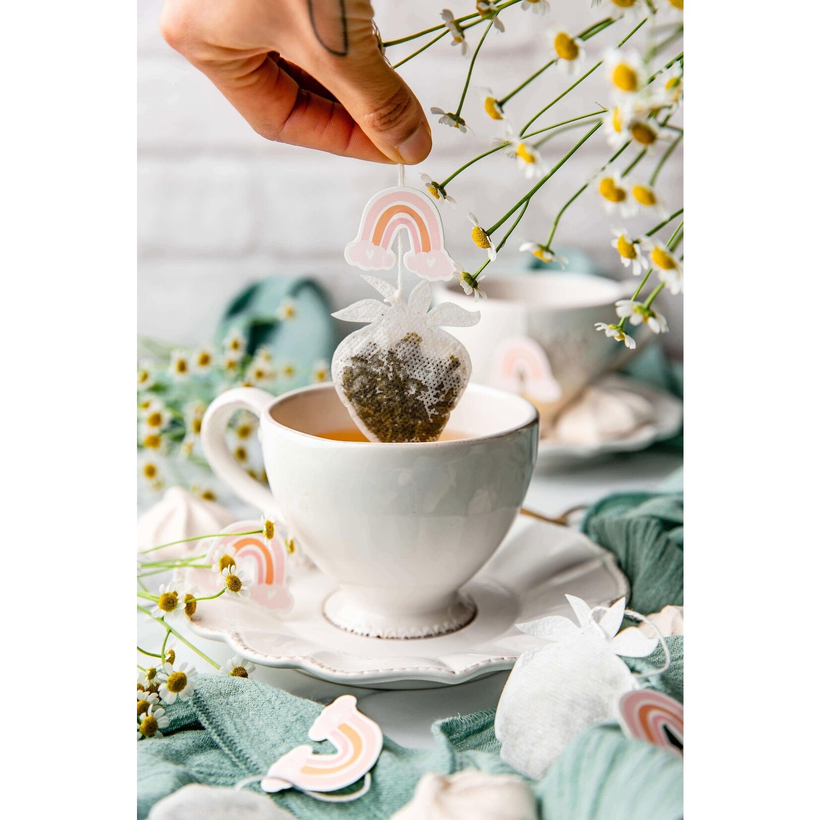 TEA HERITAGE THEEZAKJES - AARDBEI X 5 - GROENE THEE JARDIN DE CASABLANCA