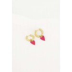 ZUSSS OORBEL MET HARTJE ROZE ROOD