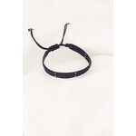 ZUSSS MIYUKI ARMBANDJE STIPJE DONKERBLAUW/GOUD