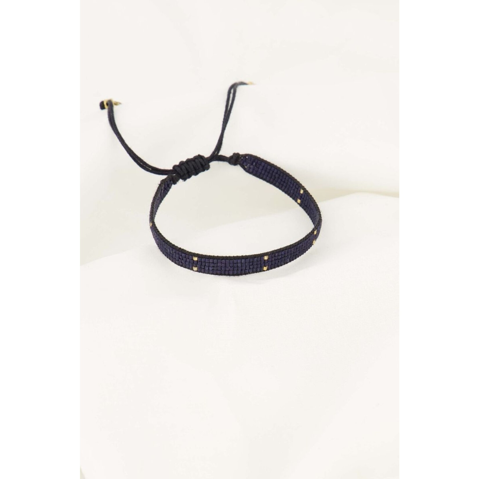 ZUSSS MIYUKI ARMBANDJE STIPJE DONKERBLAUW/GOUD