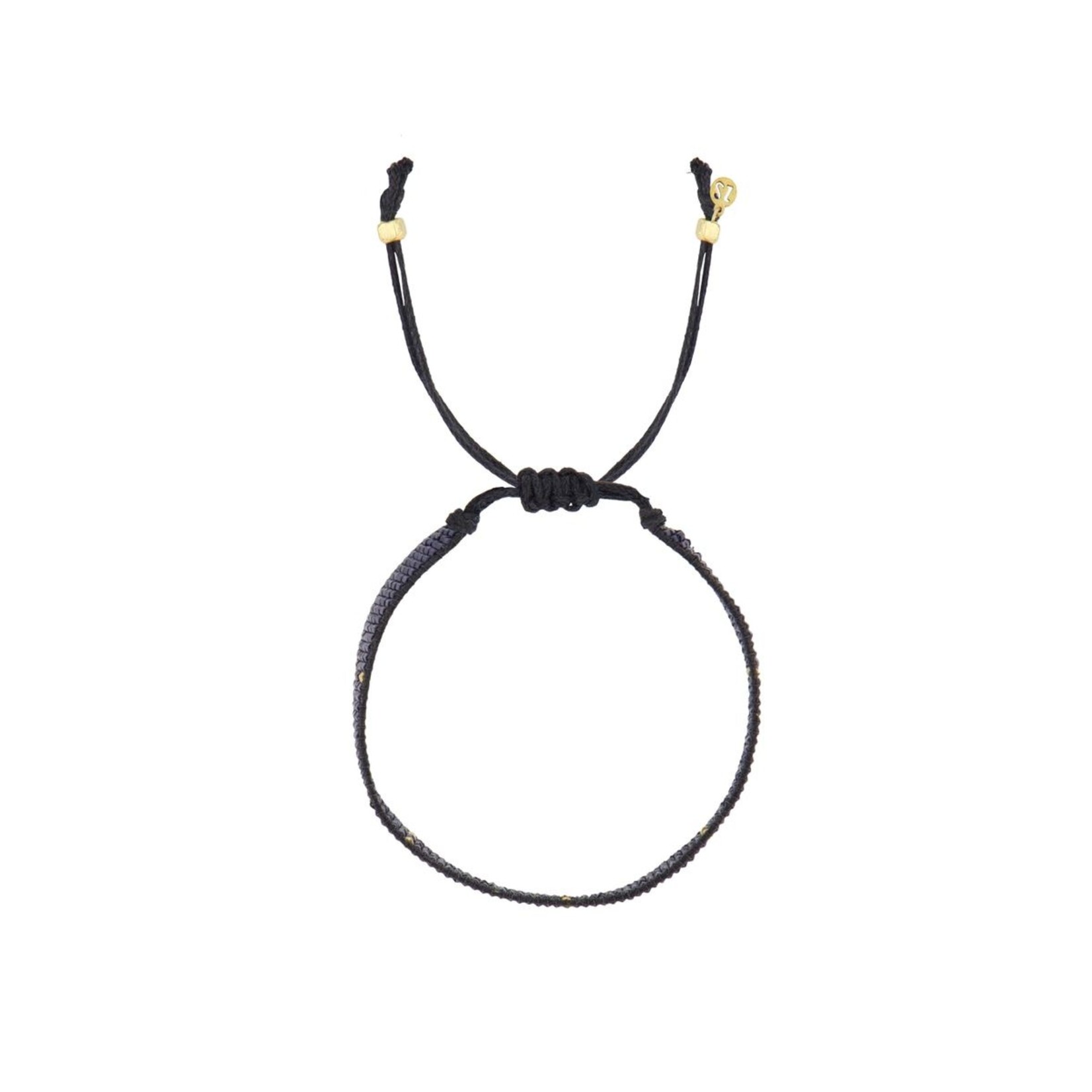 ZUSSS MIYUKI ARMBANDJE STIPJE DONKERBLAUW/GOUD