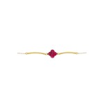 ZUSSS FIJNE ARMBAND MET BLOEM ROZE ROOD