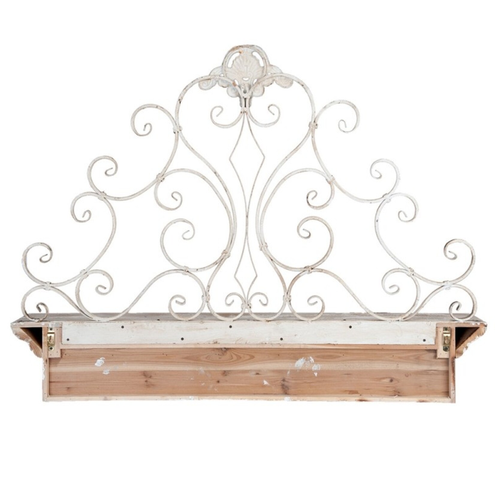 Clayre & Eef Wandrek 108x15x80 cm Wit Hout Rechthoek Wandplank