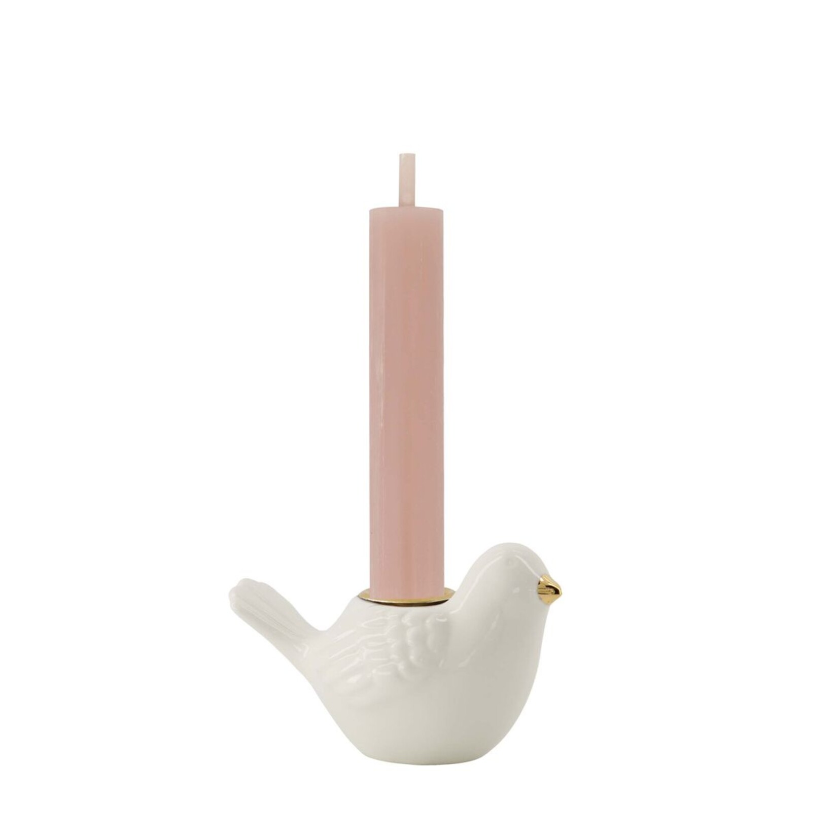 ZUSSS KERAMIEKEN KANDELAAR VOGEL WIT