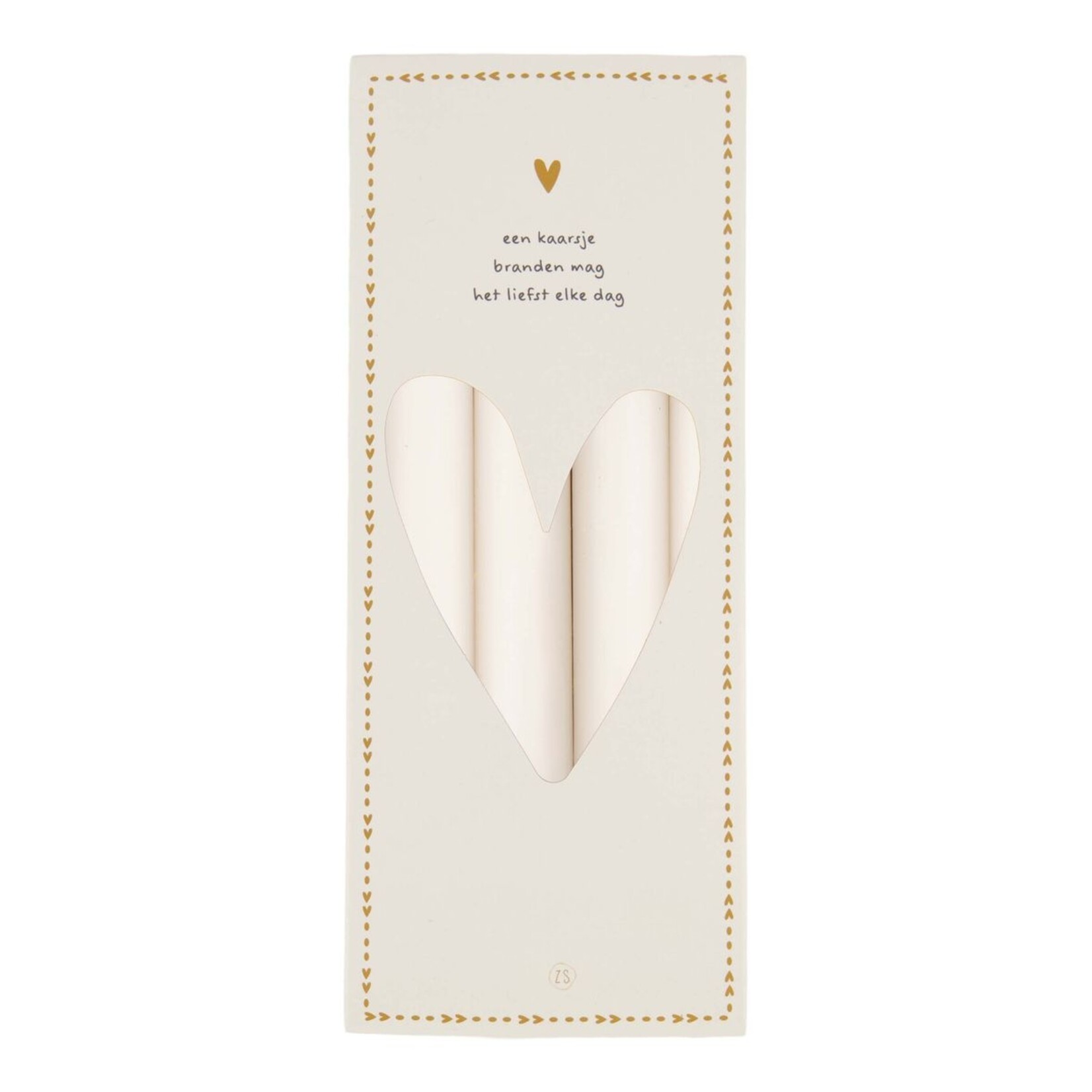 ZUSSS 4 RUSTIEKE KAARSEN 20 CM OFF WHITE