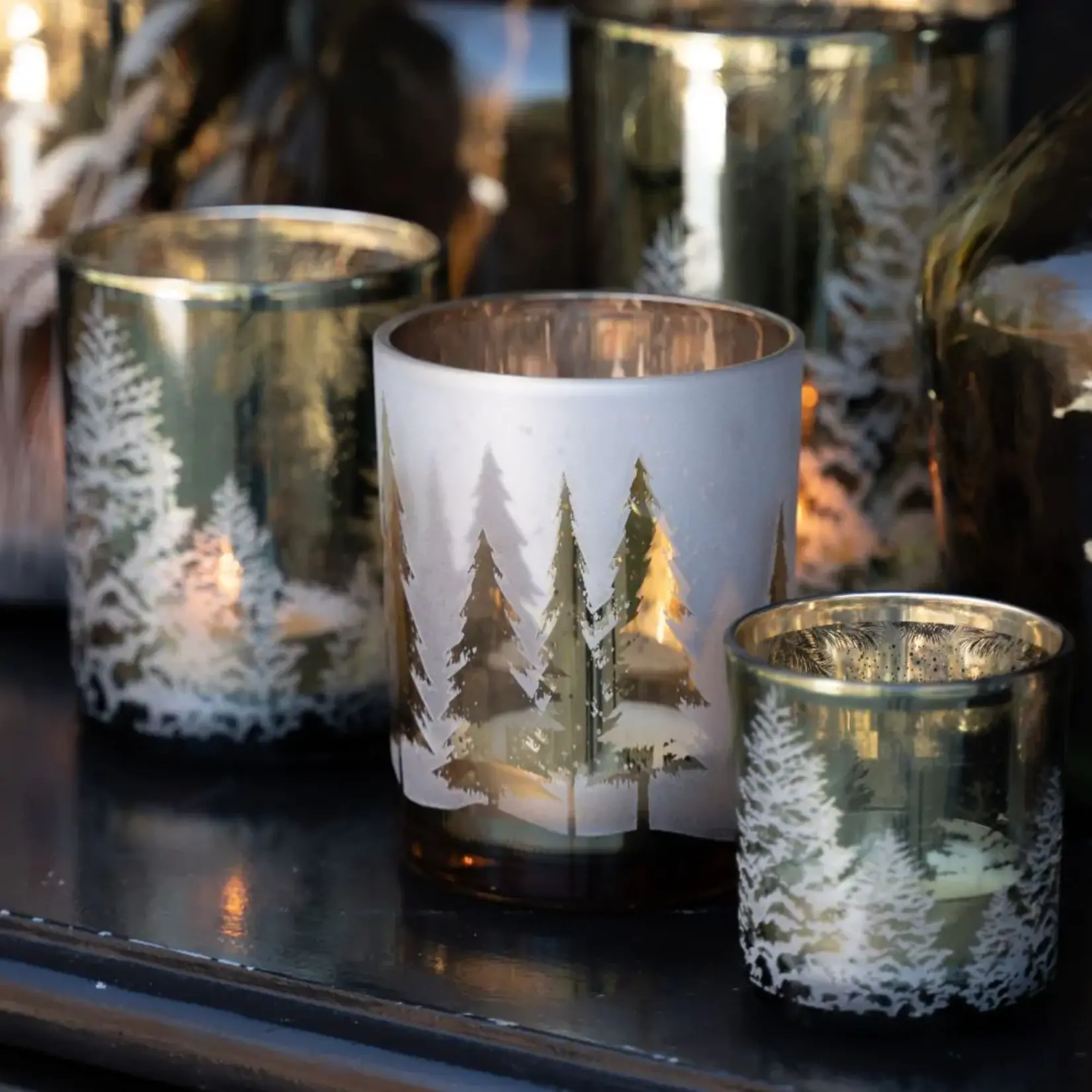 MARS & MORE WINDLICHT HERT BOOM GOUD SMALL 8CM