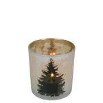 MARS & MORE WINDLICHT HUISJES EN DENNENBOOM SMALL 8CM