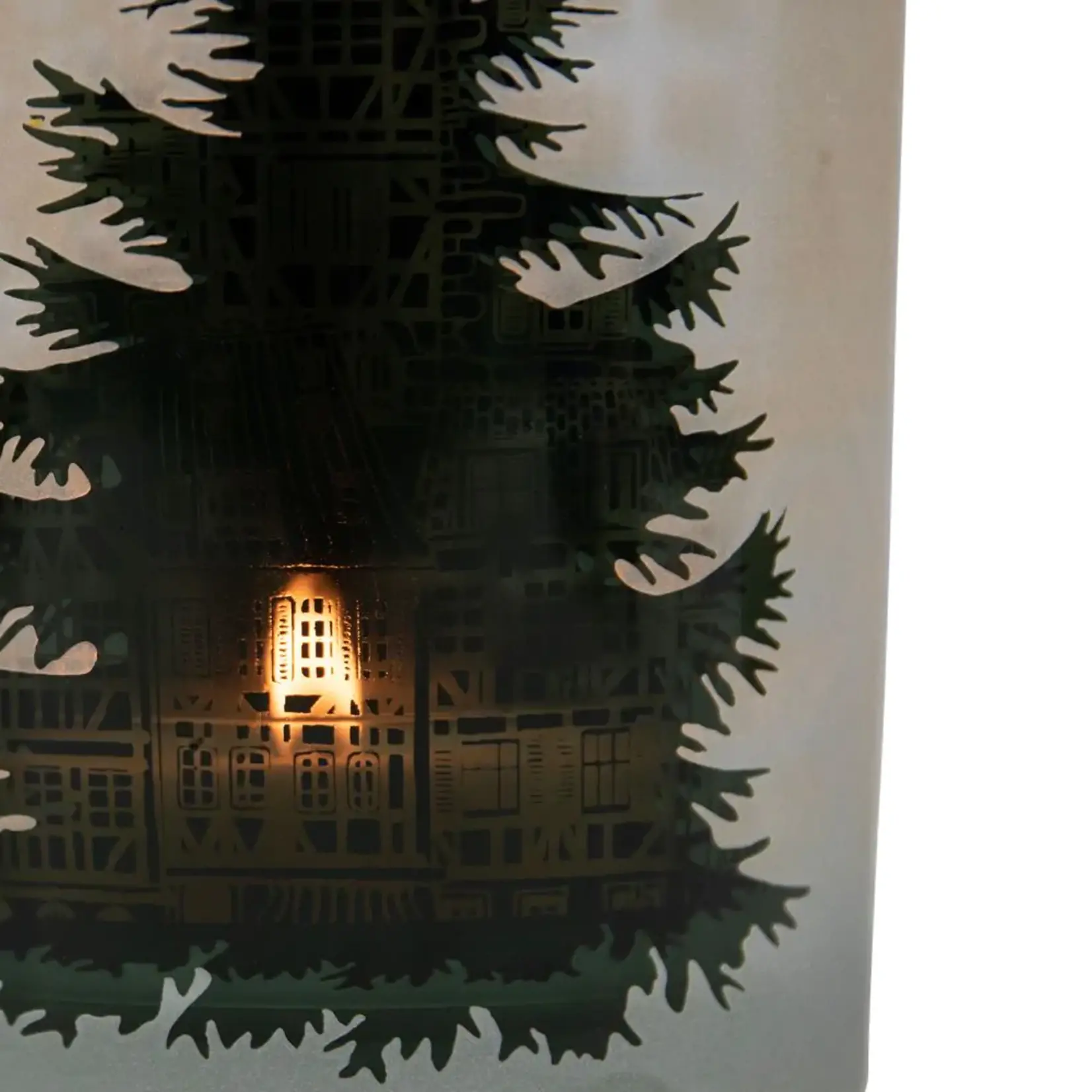 MARS & MORE WINDLICHT HUISJES EN DENNENBOOM SMALL 8CM
