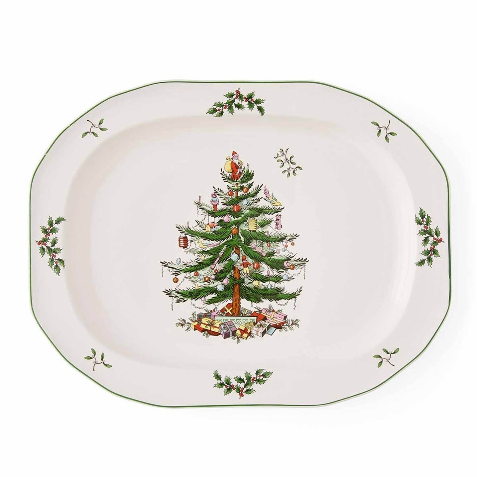 SPODE OVALEN SERVEERSCHAAL KERSTBOOM 35CM