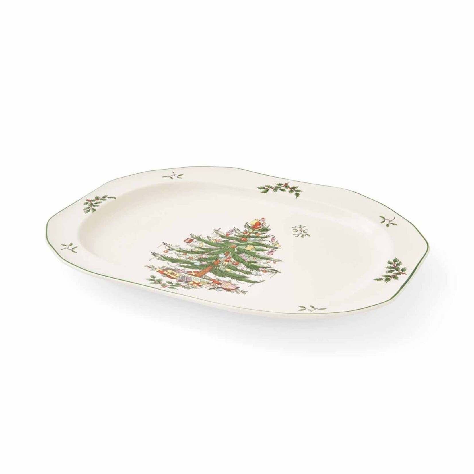 SPODE OVALEN SERVEERSCHAAL KERSTBOOM 35CM