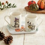 Wrendale TRICK OR TREAT HOND EN KAT HALLOWEEN MOK EN DIENBLAD SET