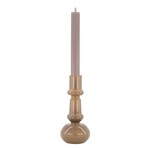 ZUSSS GLAZEN KANDELAAR WARM GRIJS 18 CM