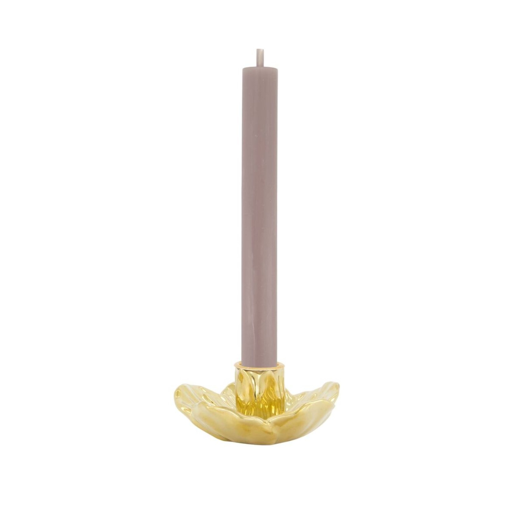 Zusss Zusss Keramieken Kandelaar Bloem Goud