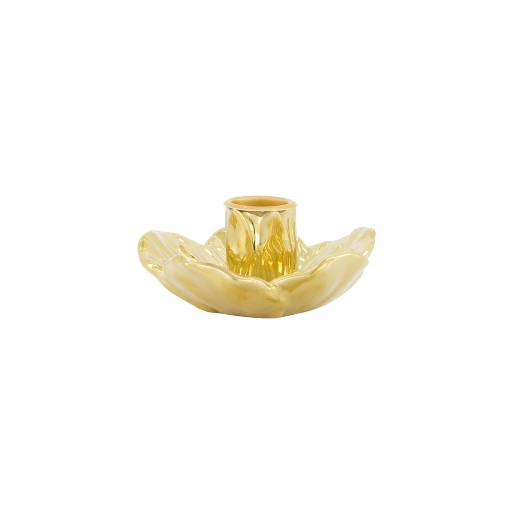Zusss Zusss Keramieken Kandelaar Bloem Goud