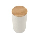 ZUSSS KERAMIEKEN BEWAARPOT MET HOUTEN DEKSEL 20CM WIT