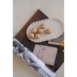 ZUSSS SERVEERSCHAAL SCHULPRAND 20X11.5 CM BEIGE/GOUD