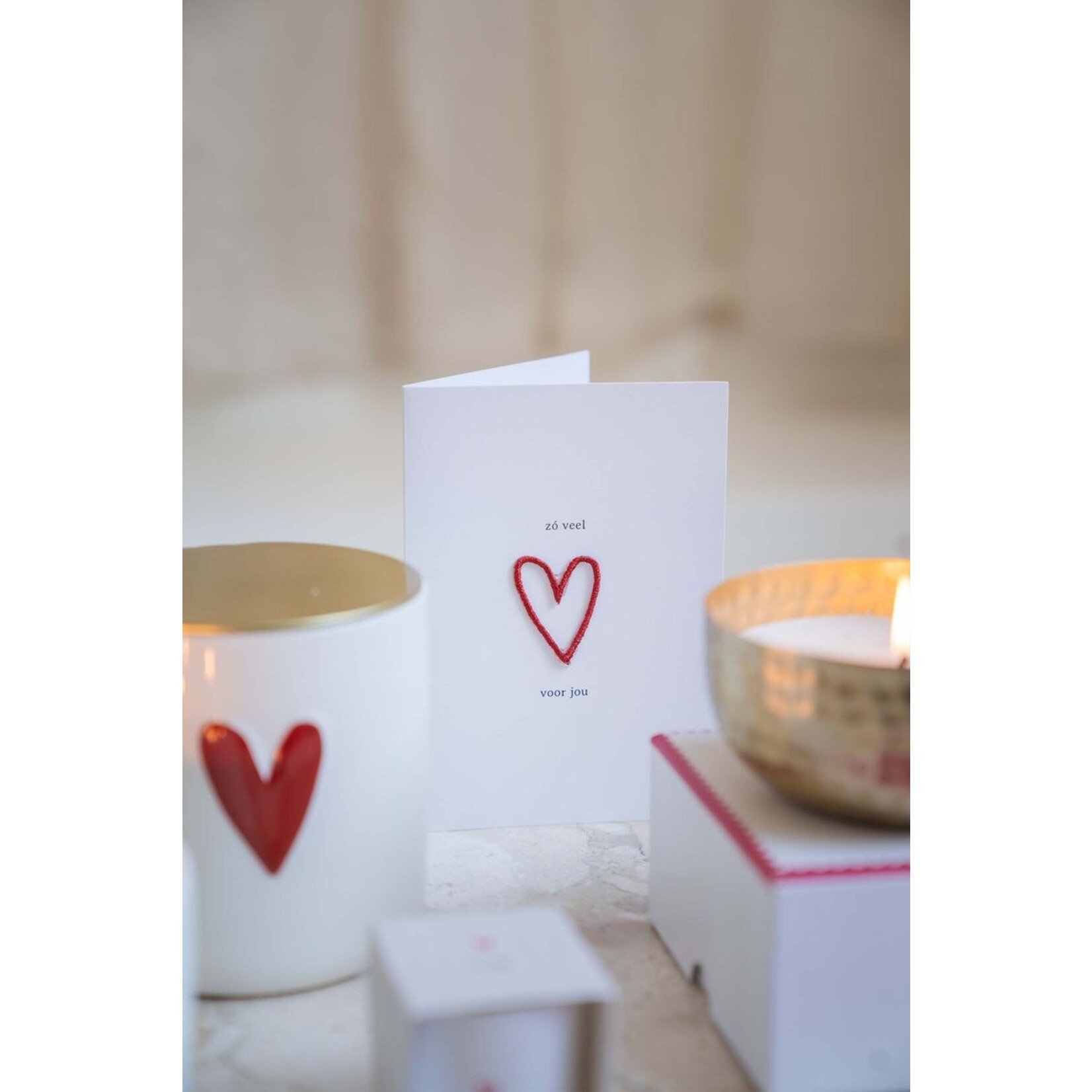 ZUSSS WENSKAART HARTJE STRIJKEMBLEEM WIT/ROOD