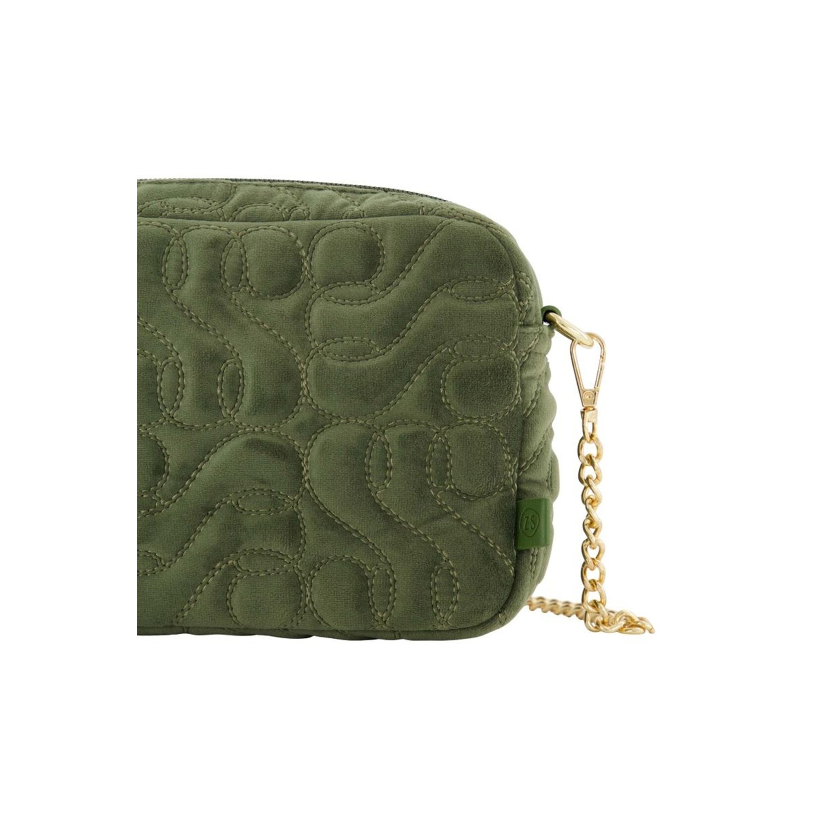 ZUSSS SCHOUDERTASJE MET STIKSELS DONKERGROEN