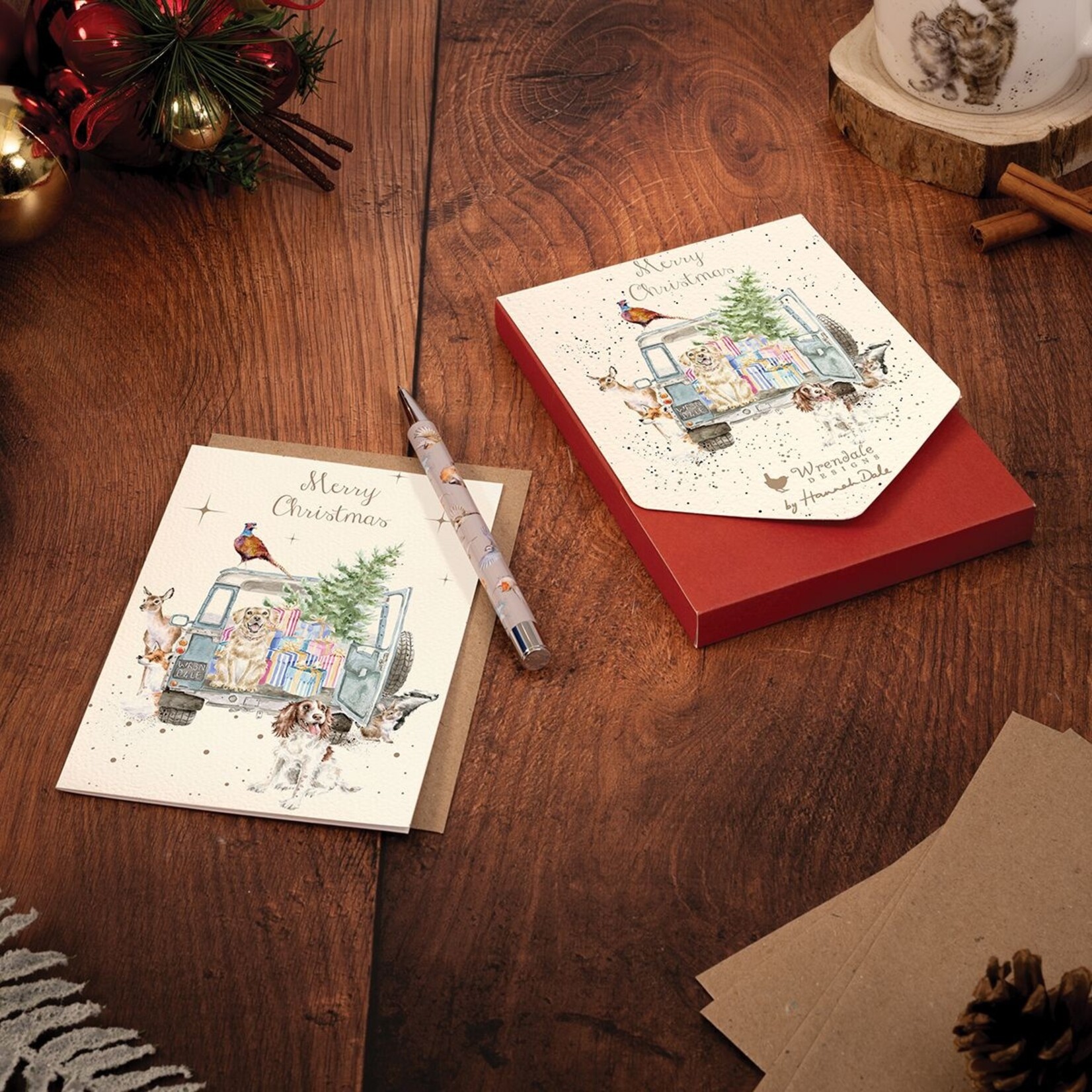 Wrendale DRIVING HOME FOR CHRISTMAS NOTECARD PACK