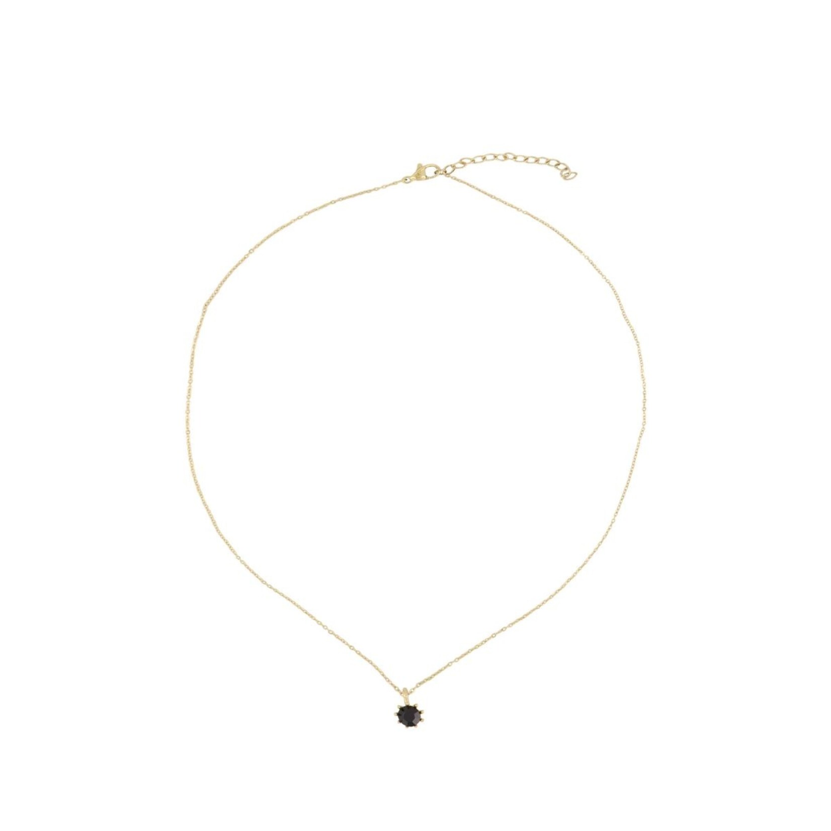 ZUSSS KETTING MET ZWART STEENTJE GOUD