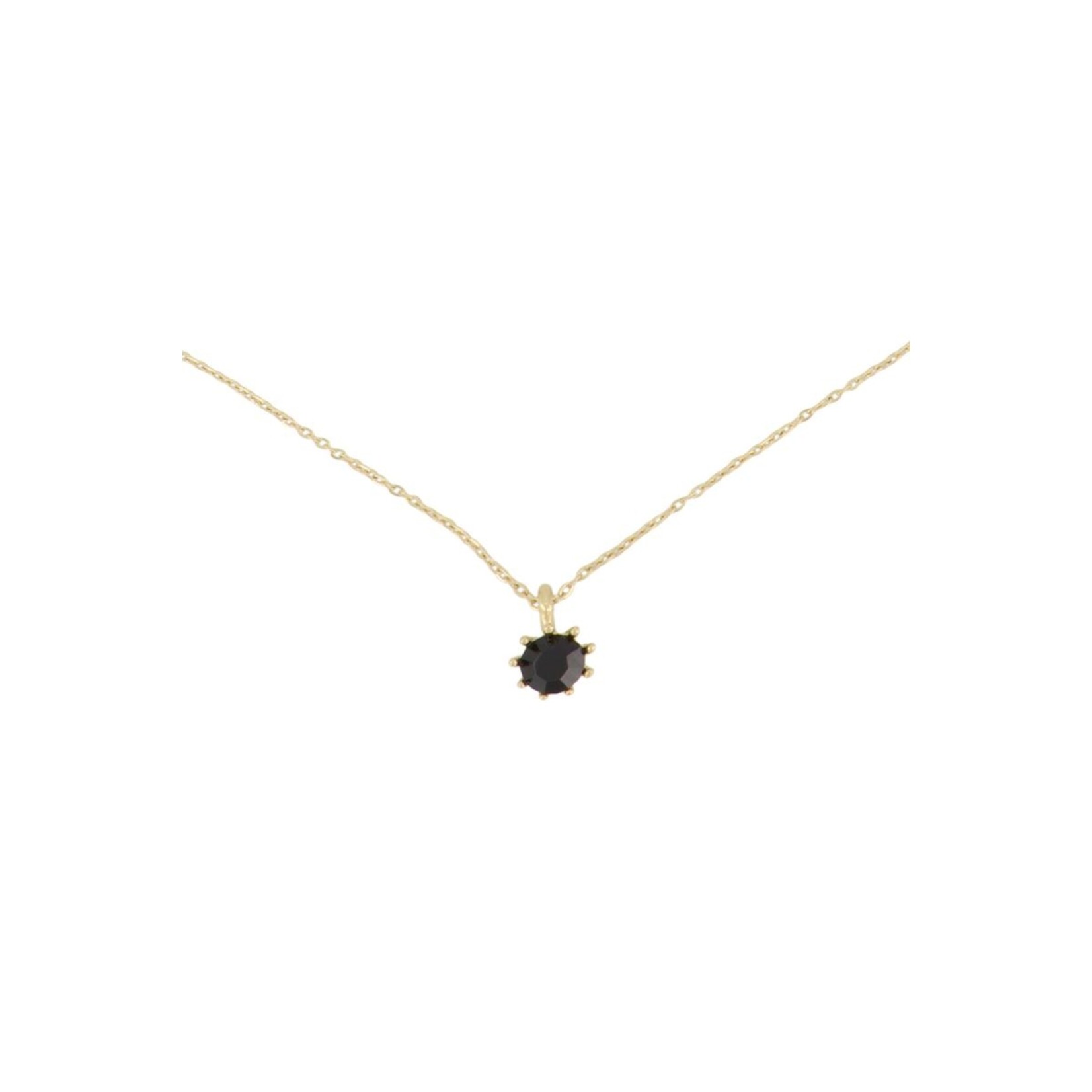 ZUSSS KETTING MET ZWART STEENTJE GOUD