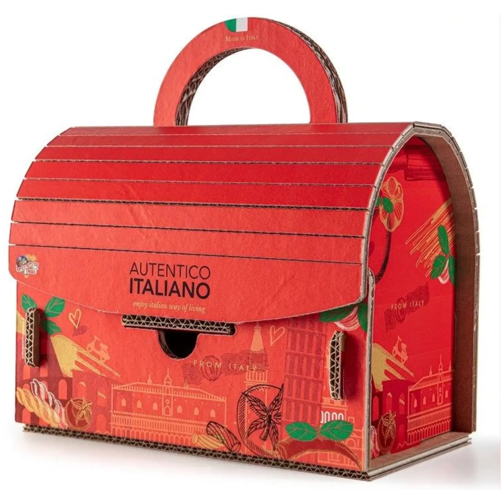 BELLA ITALIA GIFTBOX ITALIAN PASTA SET KOFFERTJE ROOD