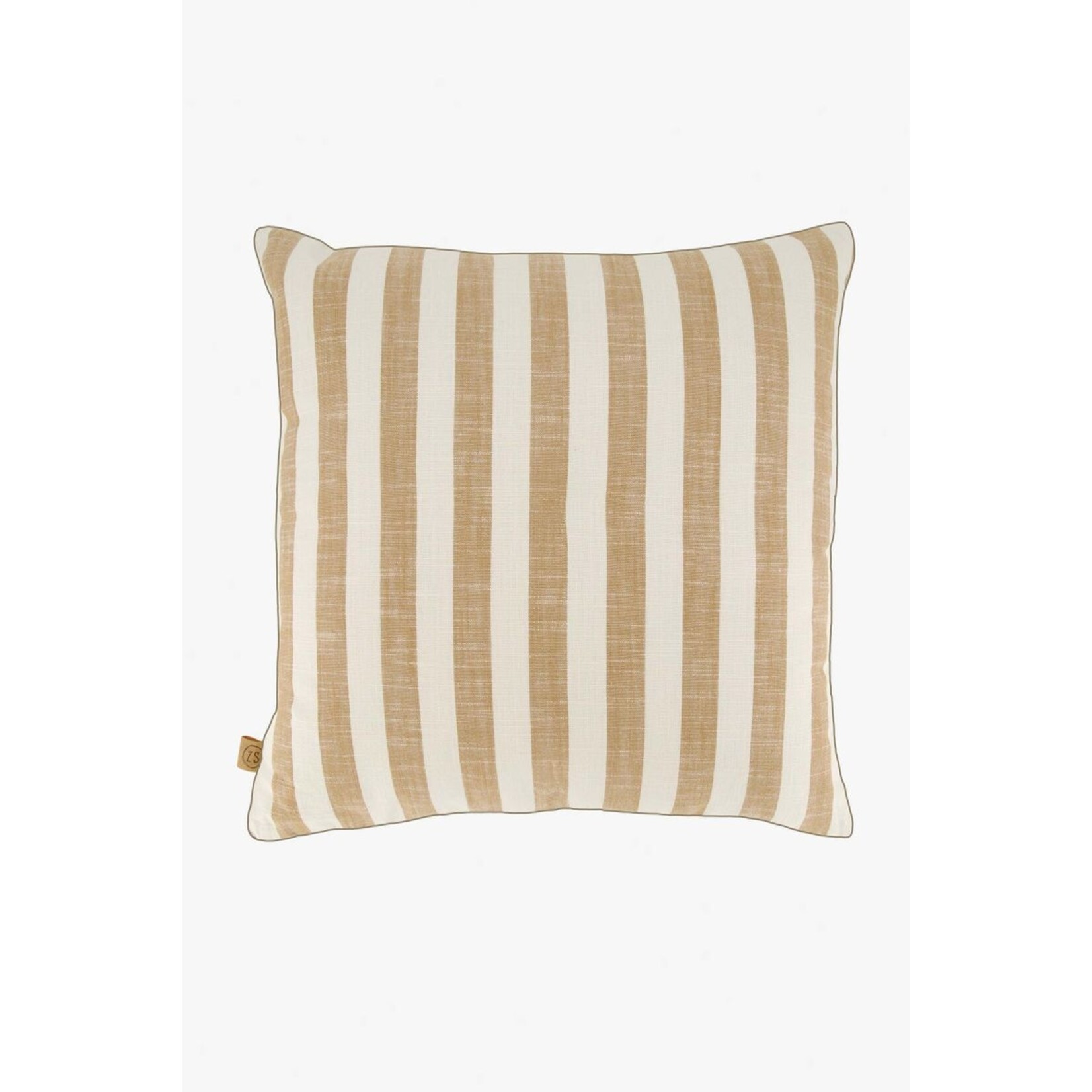 ZUSSS KUSSEN HARTJE STREEP 45X45CM ZAND/CAMEL