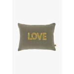 ZUSSS KUSSEN LOVE 35X25CM ANTRACIETGRIJS/GOUD