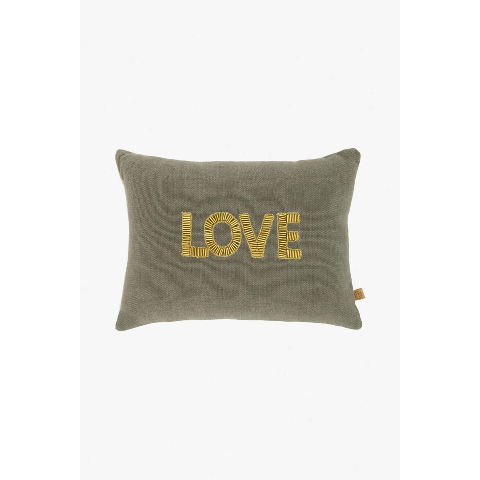ZUSSS KUSSEN LOVE 35X25CM ANTRACIETGRIJS/GOUD