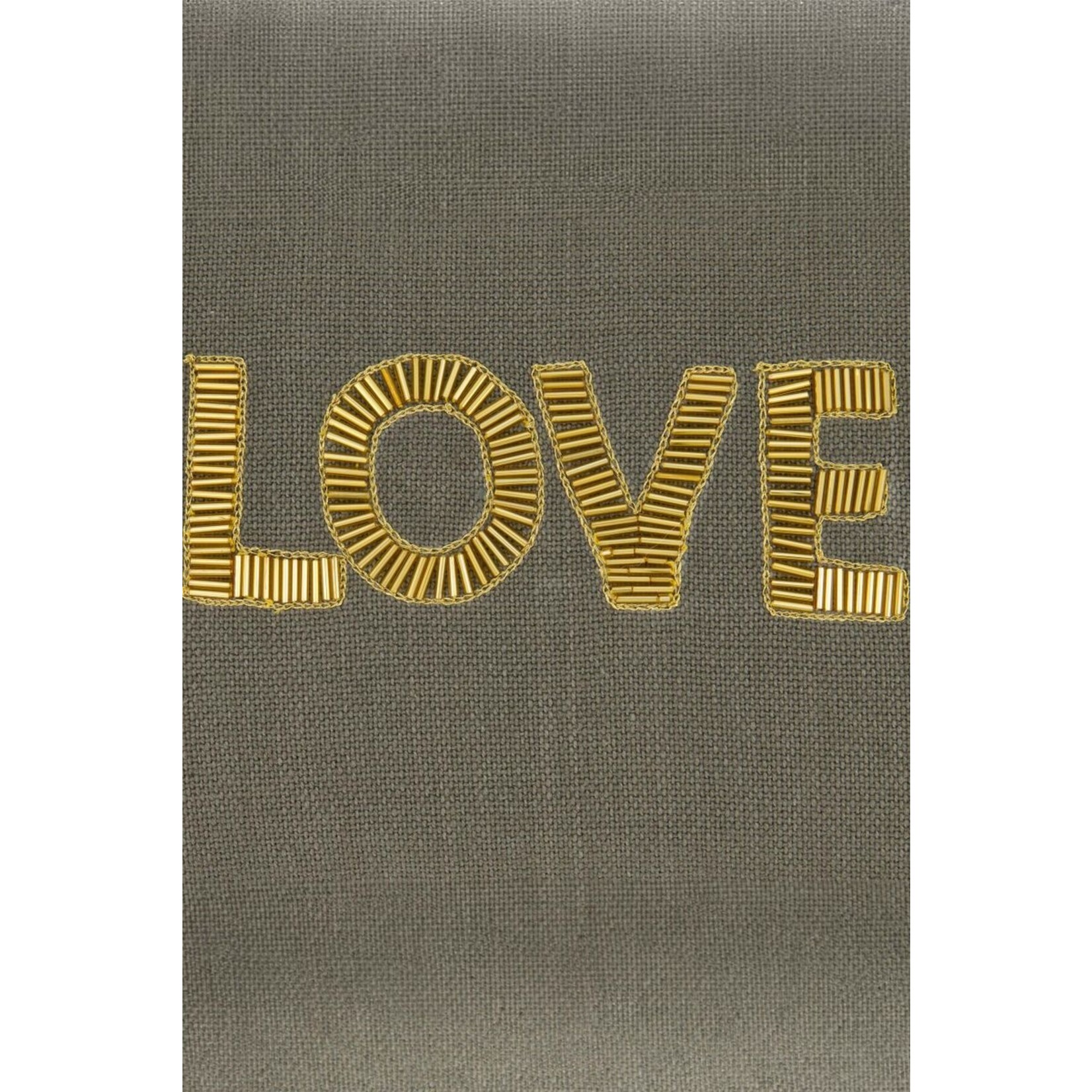 ZUSSS KUSSEN LOVE 35X25CM ANTRACIETGRIJS/GOUD