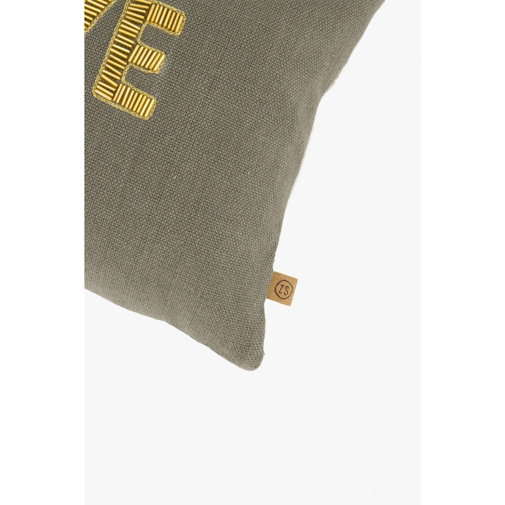ZUSSS KUSSEN LOVE 35X25CM ANTRACIETGRIJS/GOUD