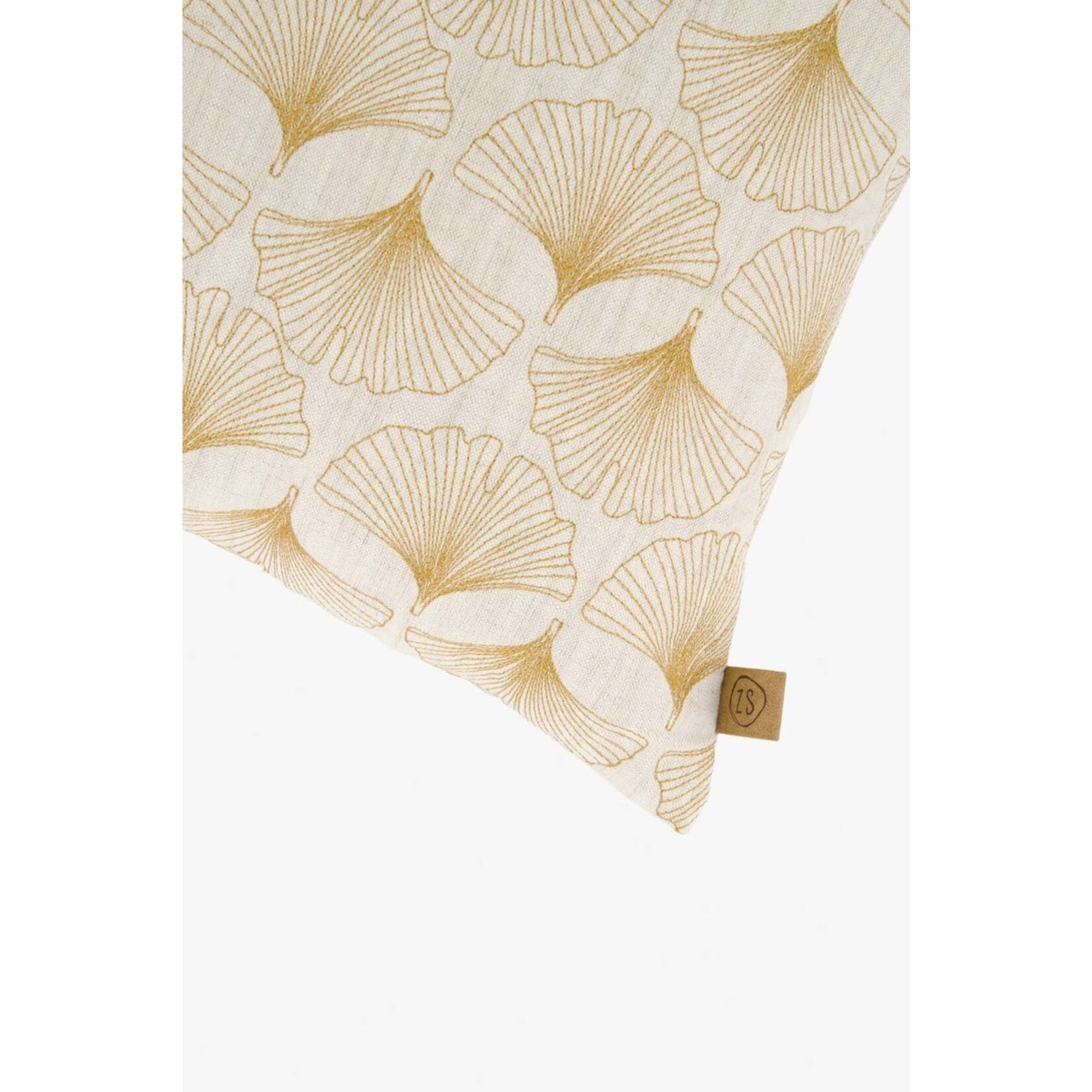 ZUSSS KUSSEN GINKGO BLAD 60X35CM PEPER EN ZOUT/CAMEL