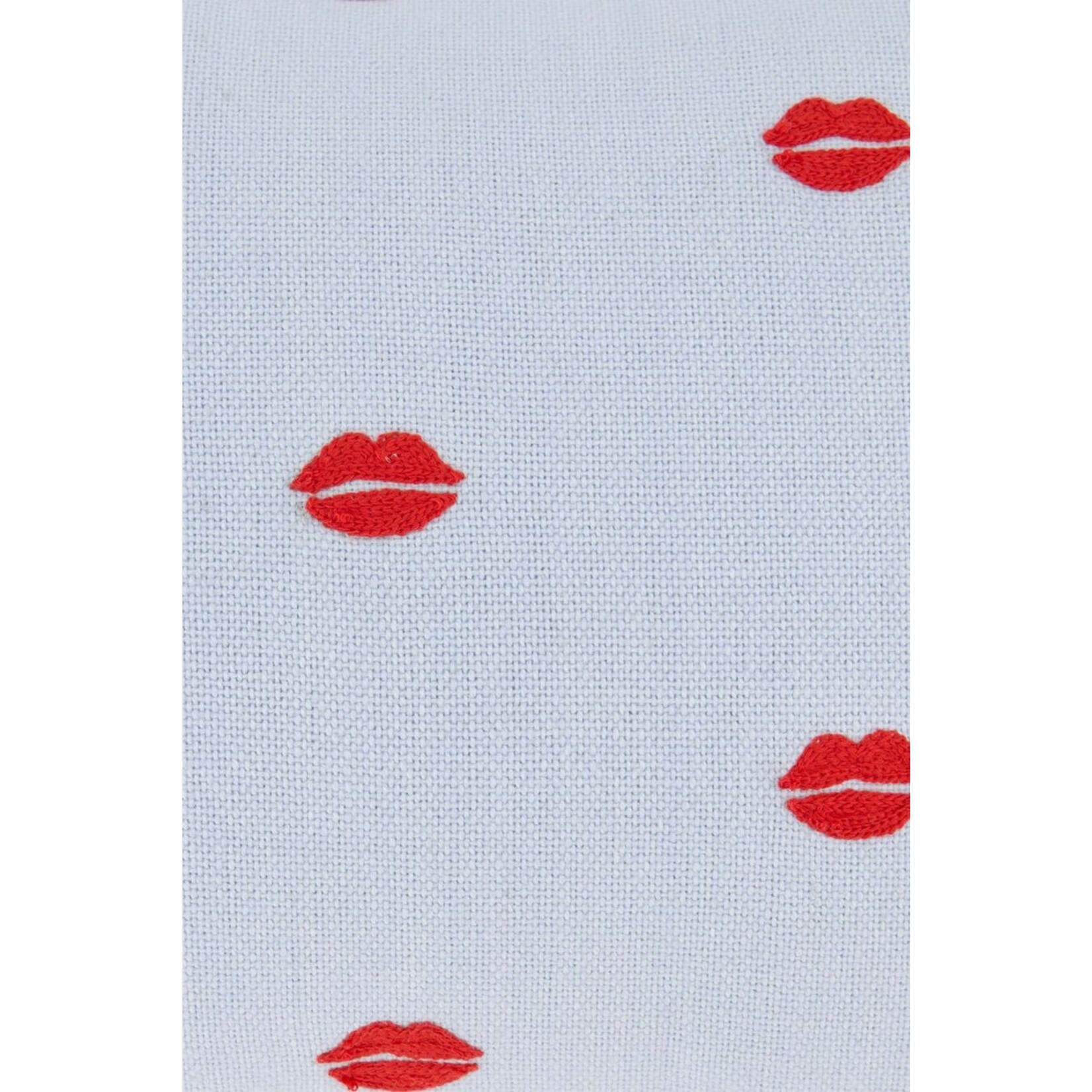 ZUSSS KUSSEN GOUD BISOUS 35X25CM BLAUW/ROOD