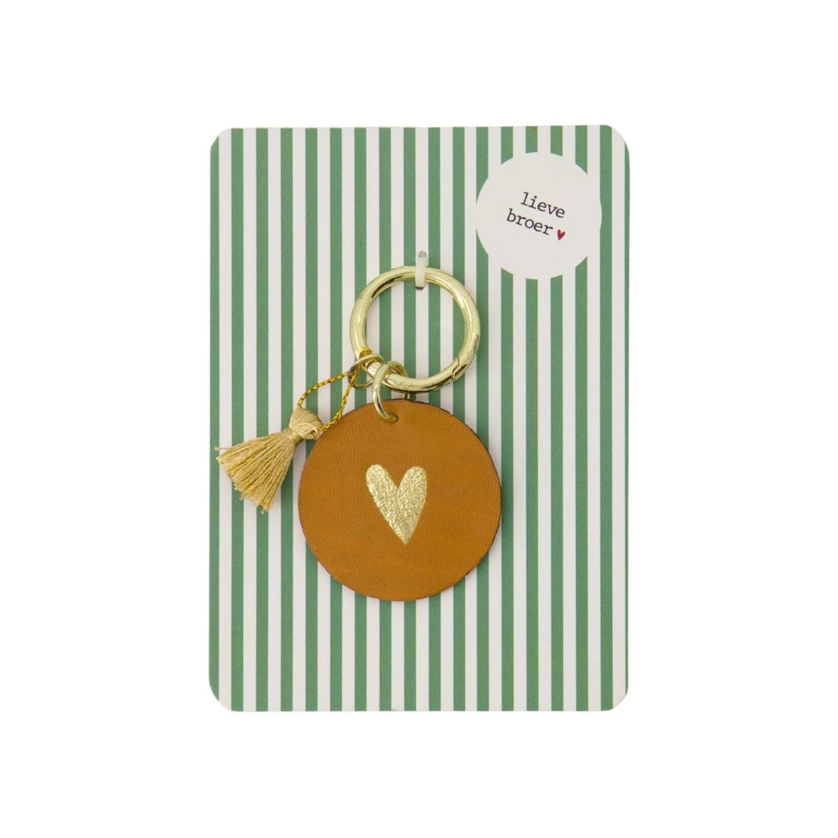 ZUSSS ANSICHTKAART SLEUTELHANGER LIEVE BROER GROEN