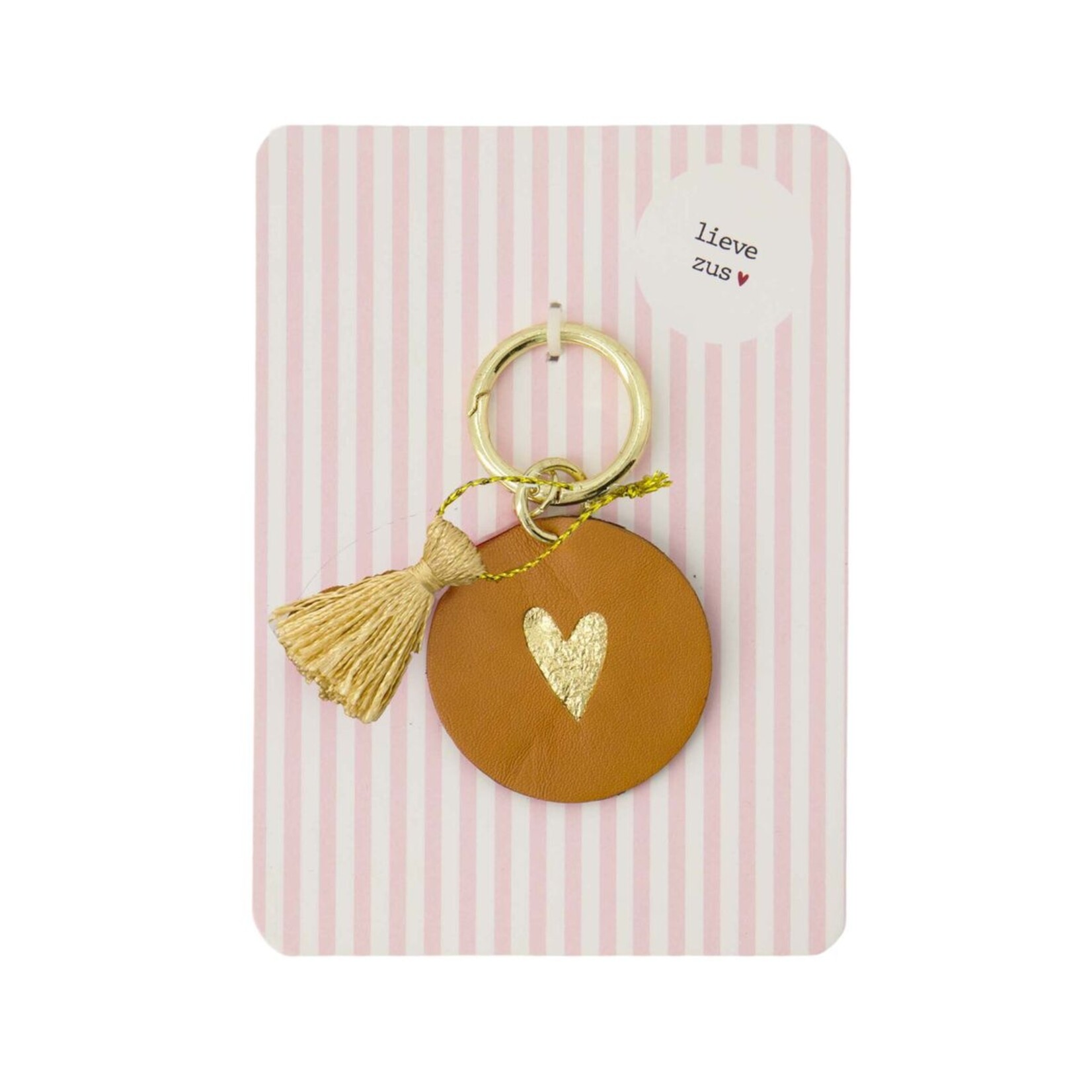 ZUSSS ANSICHTKAART SLEUTELHANGER LIEVE ZUS ROZE