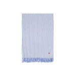 ZUSSS SJAAL MET STREEP EN BORDUUR WIT/DONKERBLAUW
