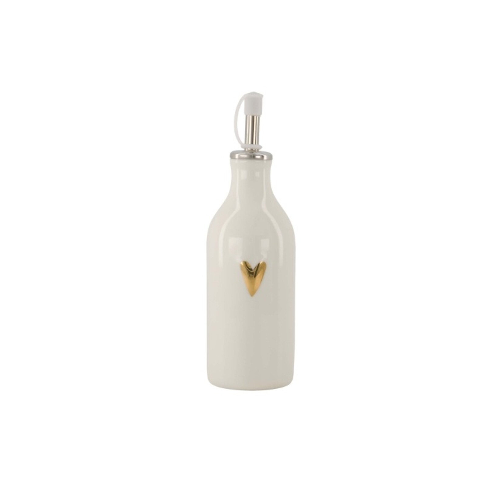 ZUSSS FLES OLIE/AZIJN KERAMIEK HARTJE WIT/GOUD